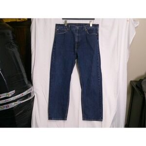 Levi Strauss 505 Mens Dark Wash Straight Fit Jeans Size 36x32